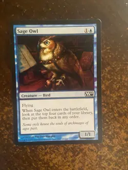 Sage Owl LP Misprinted Excess Cyan ink Magic 2010 MTG - Image 1