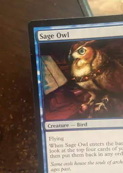 Sage Owl LP Misprinted Excess Cyan ink Magic 2010 MTG - Image 3