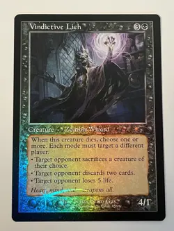 Vindictive Lich Retro Frame Secret Lair Drop Rainbow Foil MTG - Image 1