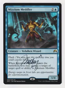 Signed Mizzium Meddler LP Magic Origins Artist Johann Bodin 2015 MTG Rare Flash! - Image 1