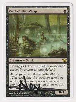 Signed Will-o'-the-Wisp Proof LP 9th Edition Artist Rob Alexander MTG Magic AP! - Image 1