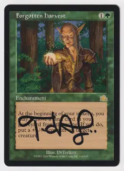 Signed Forgotten Harvest Proof MP Prophecy Artist DiTerlizzi 2000 MTG Magic AP! - Image 1