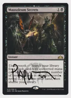 Signed Mausoleum Secrets NM Guilds of Ravnica Artist Adam Paquette 2018 MTG Rare - Image 1