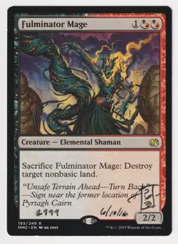 Signed Dated Numbered 2999 Fulminator Mage MP MM2 Artist rk post 2015 MTG Magic! - Image 1