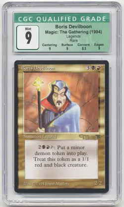 Graded Signed Boris Devilboon CGC 9 MINT Legends Artist Jesper Myrfors MTG Magic - Image 1