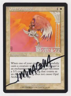Signed Opal Archangel HP Urza's Saga Artist Jeff Miracola 1998 MTG Magic Rare! - Image 1