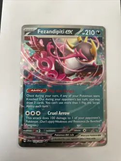 Pokemon TCG Fezandipiti ex 038/064 Shrouded Fable Holo Double Rare - Image 1