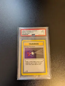 1999 Pokemon Base Set 1st Edition 81/102 Energy Retrieval PSA 9 MINT - Image 1