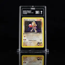 TAG 9 Pokemon Gym Heroes 1st Edition Rocket's Hitmonchan 11/132 not PSA 9 - Image 1