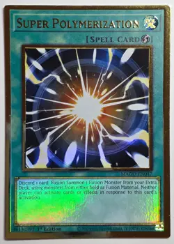 Yugioh Super Polymerization MAGO-EN047 Gold Rare 1st Edition - Image 1