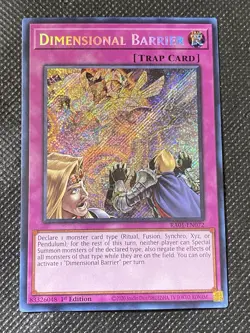 YuGiOh! - Dimensional Barrier RA01-EN072 Secret Rare 1st Edition Near Mint - Image 1
