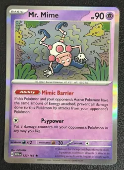 Mr. Mime Holo NM 122/165 Scarlet & Violet 151 Pokemon Card - Image 1