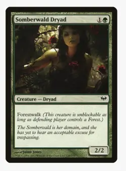 Somberwald Dryad #126 Dark Ascension (DKA) Magic Card in Protective Sleeve - Image 1