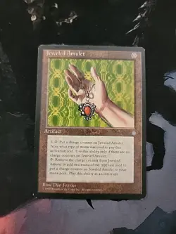 1995 Ice Age Jeweled Amulet MP MTG Magic - Image 1