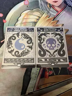 MTG Secret Lair Bonus Cards Foil Swamp 0890 and Foil Island 0889 FREE SHIPPING - Image 1