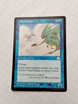 MTG Timid Drake Weatherlight Regular Uncommon - Some Edge Wear - See Pics - Image 1