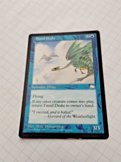 MTG Timid Drake Weatherlight Regular Uncommon - Some Edge Wear - See Pics - Image 2