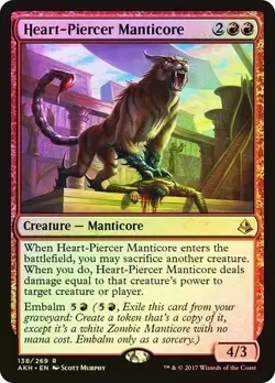 Heart-Piercer Manticore FOIL NM/M Amonkhet Red Creature MTG Magic English - Image 1