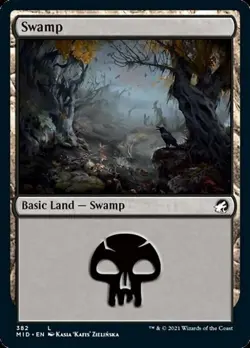 Swamp (382) -Foil Near Mint MTG Innistrad: Midnight Hunt - Image 1