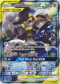 Lightly Played Lucario & Melmetal GX - SM192 - SM Black Star Promos Pokemon SM - Image 1