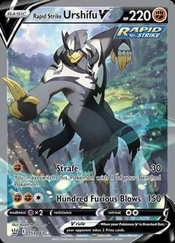 Lightly Played Rapid Strike Urshifu V - 153/163 - Full Art Ultra Rare Pokemon Ba - Image 1