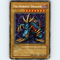 Yugioh Tri-Horned Dragon LOB-000 1st Edition Secret Rare Holo - HP 💎 - Image 1
