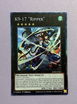 Yugioh K9-17 "Ripper" Collectors Rare JUSH-EN35 1st Edition - Image 1