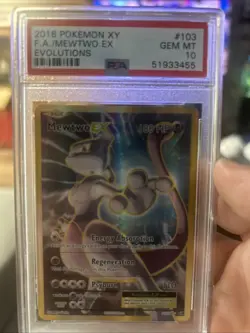 Pokemon Mewtwo EX TCG Full Art Holo Ultra Rare Card 103/108 XY Evolutions - Image 1