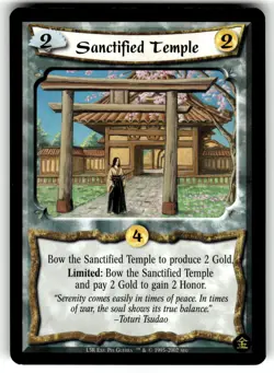 Legend of the Five Rings Four Winds Card Gold Edition - Sanctified Temple - Image 1