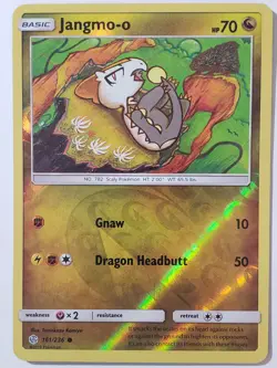 REVERSE HOLO Jangmo-o 161/236 LP - Cosmic Eclipse Pokemon Card - Tomokazu Komiya - Image 1
