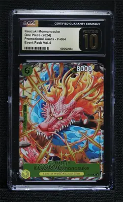 2022 One Piece Card Game: Promos English Kouzuki Momonosuke CGC 10 Pristine 02v3 - Image 1