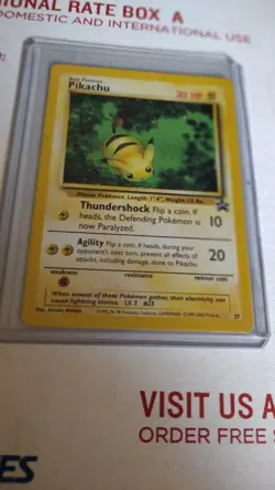 20 Pikachu #27 "Bumblebee" Black Star PROMO WOTC Rare Vintage Pokemon Card NRMT+ - Image 1