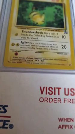 20 Pikachu #27 "Bumblebee" Black Star PROMO WOTC Rare Vintage Pokemon Card NRMT+ - Image 3
