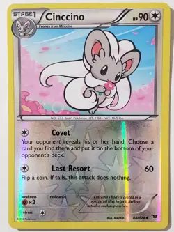 REVERSE HOLO Cinccino 88/124 VLP - XY Fates Collide Pokemon Card - MAHOU Art - Image 1