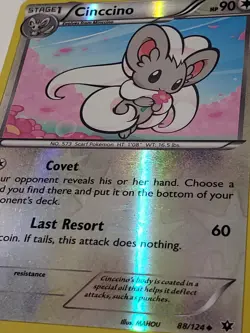 REVERSE HOLO Cinccino 88/124 VLP - XY Fates Collide Pokemon Card - MAHOU Art - Image 2