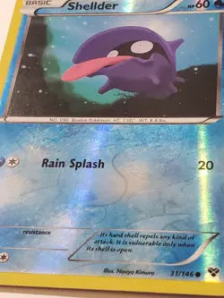 REVERSE HOLO Shellder 31/146 VLP - XY Base Set Pokemon Card - Naoyo Kimura Art - Image 2