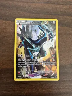Dialga XY77 Full Art Holo Black Star Promo Pokemon Card DMG - Image 1