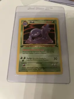 Pokemon TCG WOTC 1999 Fossil Set: Muk 28/62 1st Edition Rare Card - LP/NM - Image 1