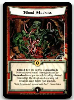 Legend of the Five Rings Four Winds A Perfect Cut Card - Blood Madness - Image 1