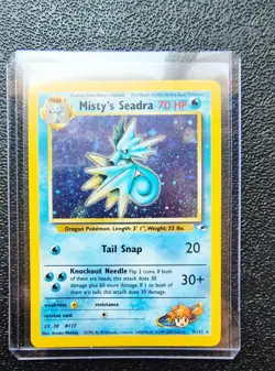 Pokemon TCG Misty's Seadra Holo Card 09/132 Rare Gym Heroes - LP - Image 1
