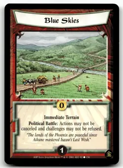 Legend of the Five Rings An Oni's Fury Card - Blue Skies - Image 1