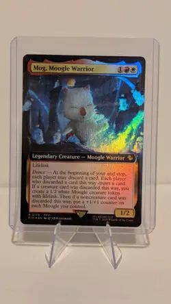 MTG Final Fantasy Commander Mog, Moogle Warrior 0179 Extended Art Foil - Image 1