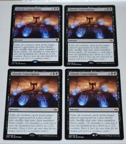 4x Ghastly Conscription MTG Commander 2016 Black Rare Sorcery - Image 1