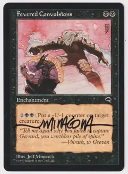 Signed Fevered Convulsions MP Tempest Artist Jeff Miracola 1997 MTG Magic Rare! - Image 1