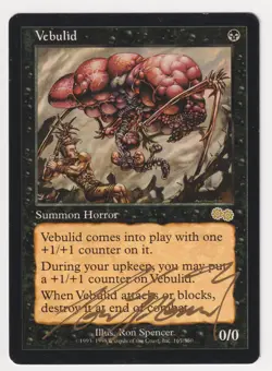 Gold Signed Vebulid MP Urza's Saga Artist Ron Spencer 1998 WOTC MTG Magic Rare! - Image 1