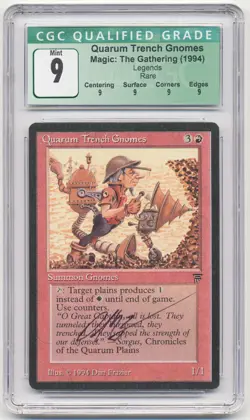 Graded Signed Quarum Trench Gnomes CGC 9 Legends Artist Dan Frazier MTG Magic! - Image 1