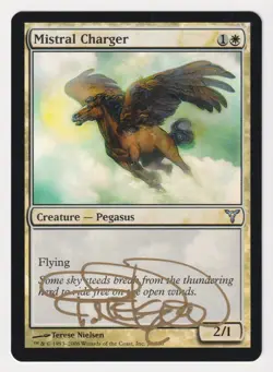 Gold Signed FOIL Mistral Charger MP Dissension Artist Terese Nielsen MTG Magic! - Image 1