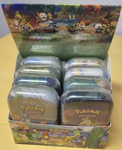 Pokemon Celebrations Mini Tins Display Box 8 Tins "see description" - Image 3