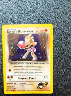 Pokemon TCG Rocket's Hitmonchan 11/132 Gym Heroes 11/132 Holo Rare - LP - Image 1