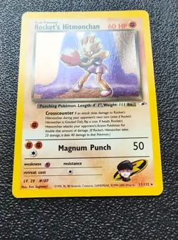 Pokemon TCG Rocket's Hitmonchan 11/132 Gym Heroes 11/132 Holo Rare - LP - Image 2